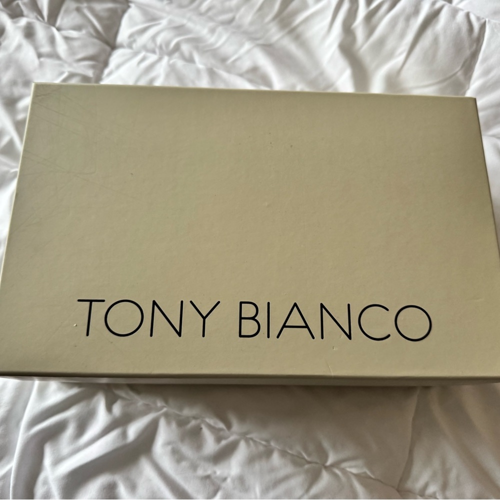 Tony Bianco Two-Tone Slingback Pointed Toe Heel - Bone & Black - Picture 4 of 5